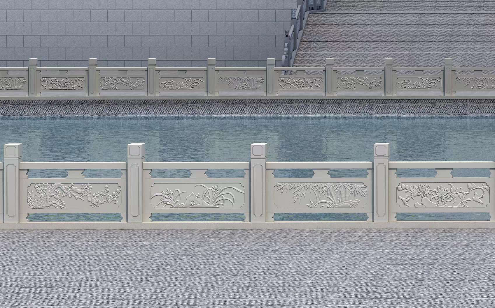  青石欄桿