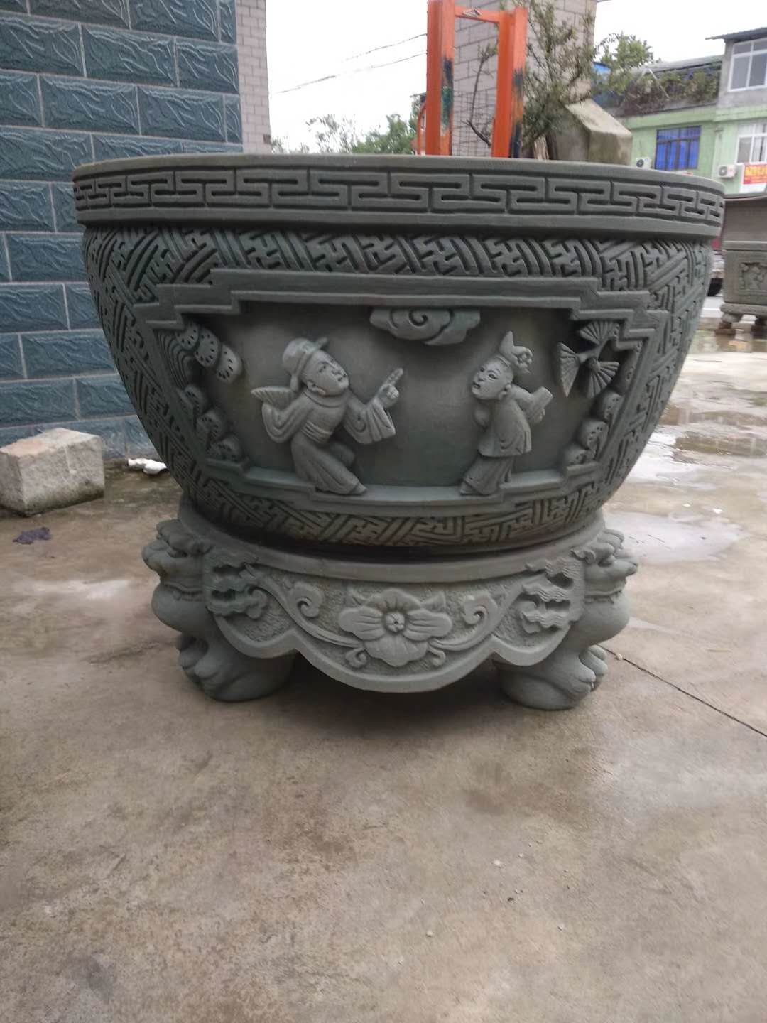 青石砂巖藝術(shù)水缸