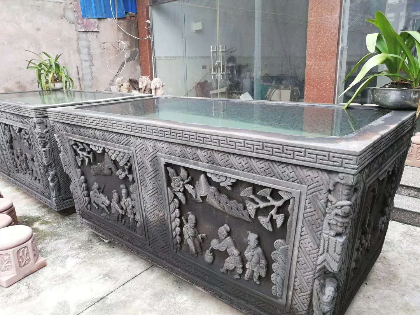 青石砂巖藝術(shù)水缸